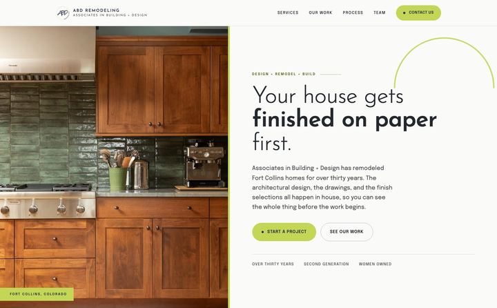 ABD Remodeling homepage concept
