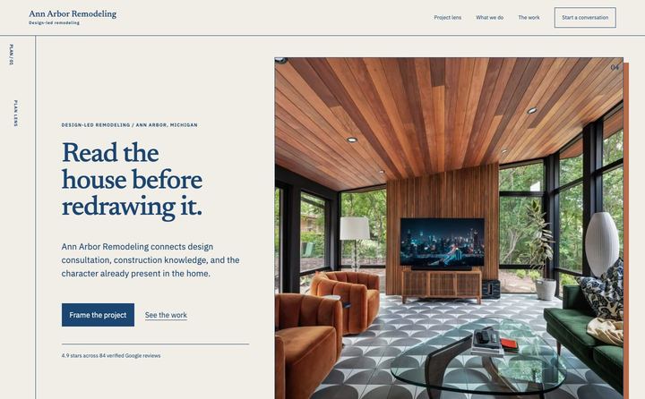 Ann Arbor Remodeling homepage concept