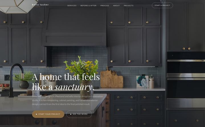 Bella Tucker Designs homepage concept