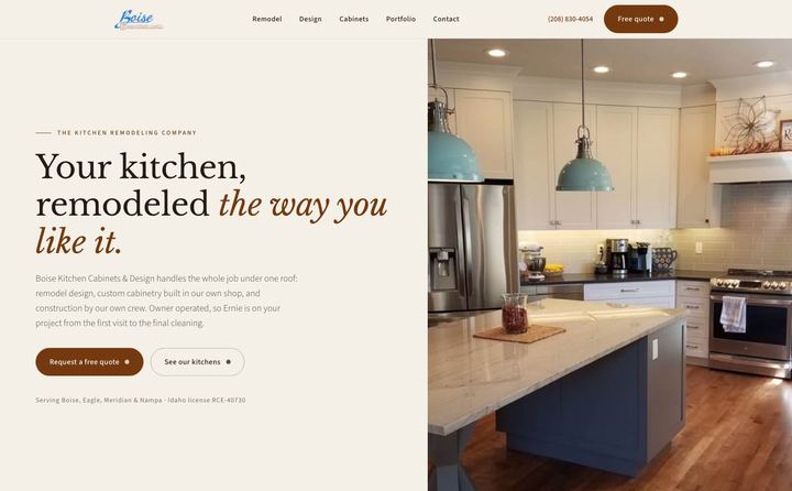 Boise Kitchen Cabinets & Design homepage concept