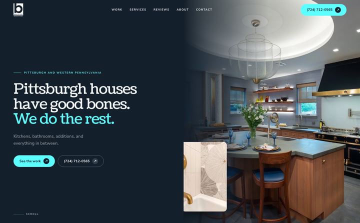 Bradford Renovations homepage concept