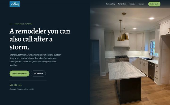 Bret Slaton Homes homepage concept