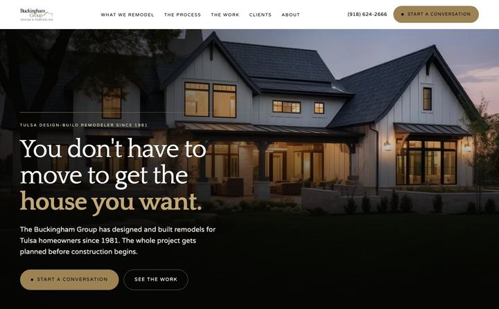 The Buckingham Group homepage concept