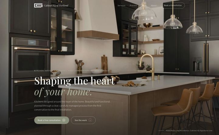Cabinet IQ of Portland homepage concept