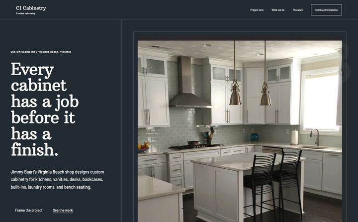 CI Cabinetry Inc homepage concept