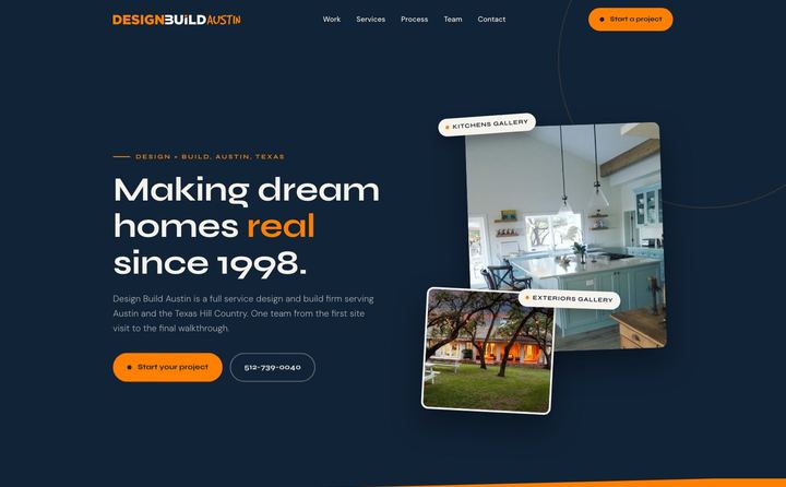 Design Build Austin homepage concept