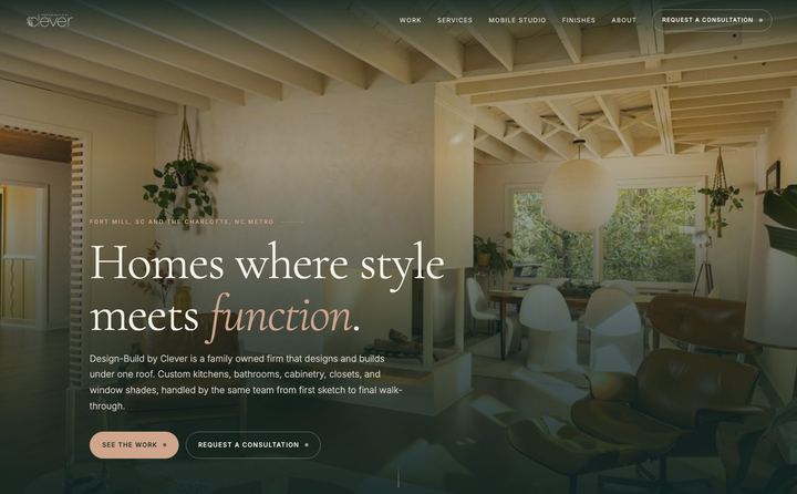 Design-Build by Clever homepage concept