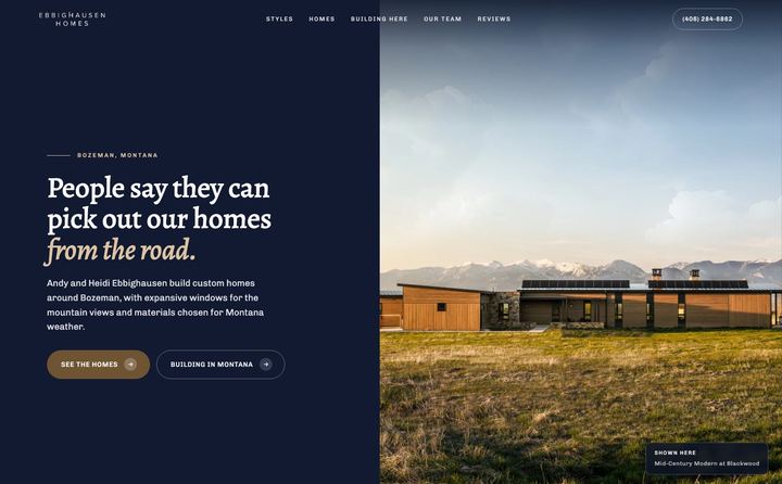 Ebbighausen Homes homepage concept
