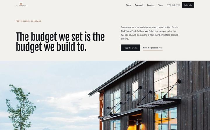 Frameworks homepage concept