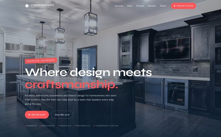 Fredenhagen Remodel & Design homepage concept