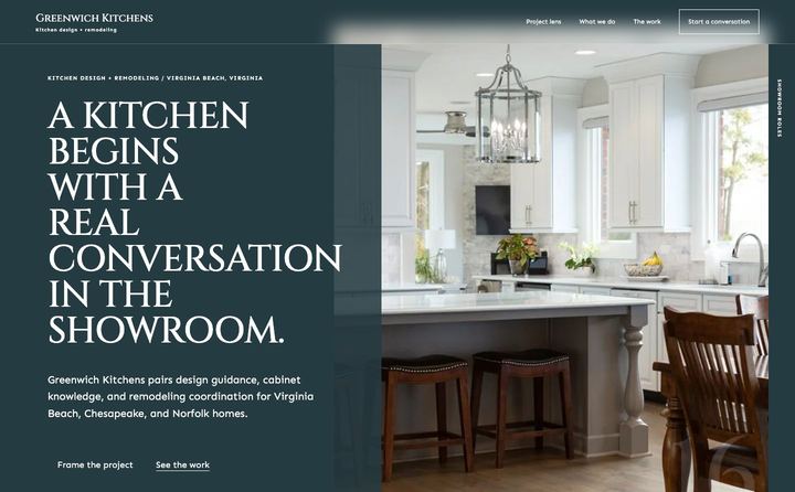 Greenwich Kitchens homepage concept