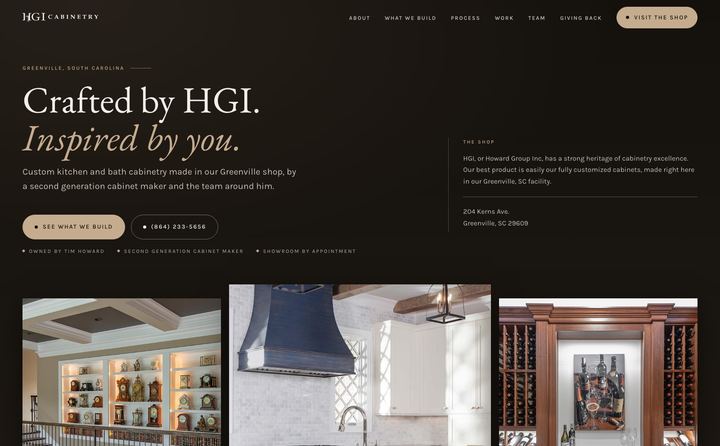 HGI Cabinetry (legal name Howard Group Inc homepage concept
