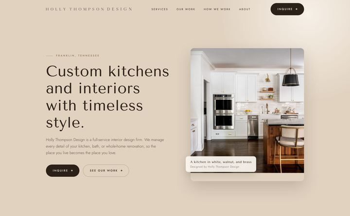Holly Thompson Design homepage concept