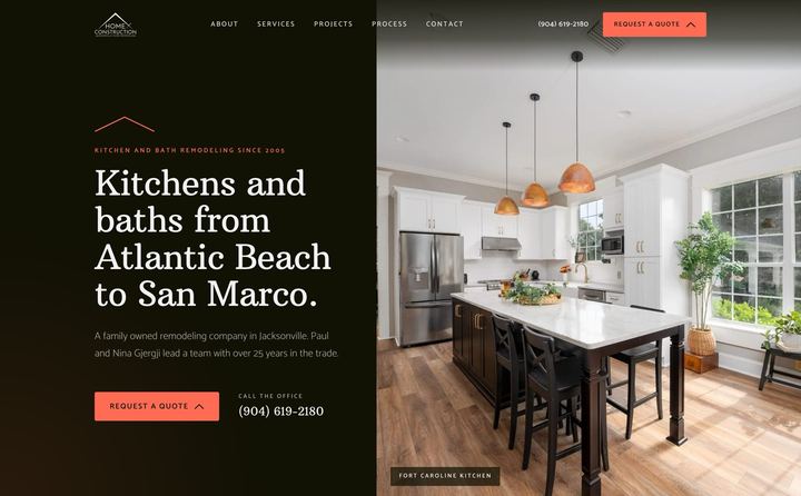 Home X Construction homepage concept