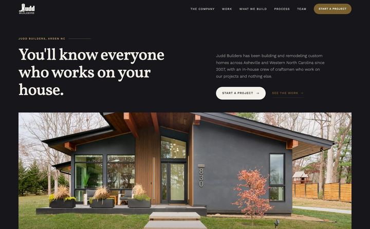 Judd Builders homepage concept