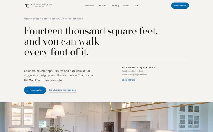 Kitchen Concepts homepage concept