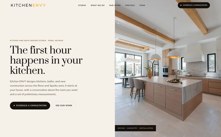 Kitchen ENVY Reno homepage concept