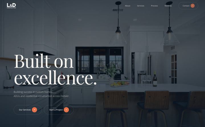 L&D Construction homepage concept