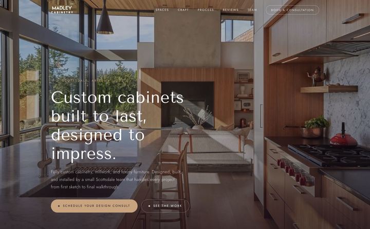 Madley Fine Cabinetry homepage concept
