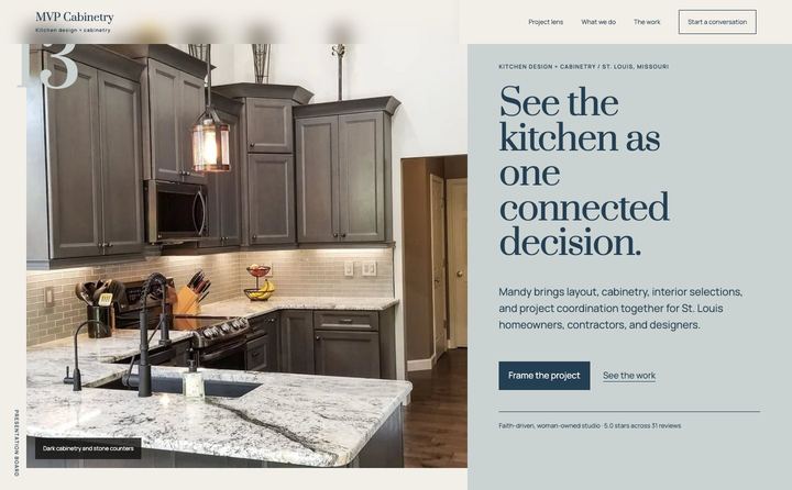 MVP Cabinetry homepage concept