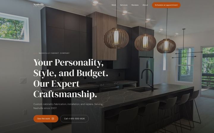 Nashville Cabinet Company homepage concept
