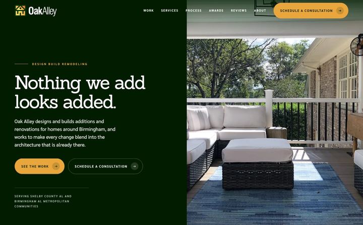 Oak Alley homepage concept