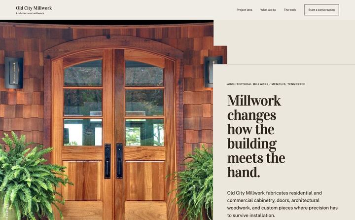 Old City Millwork Inc homepage concept
