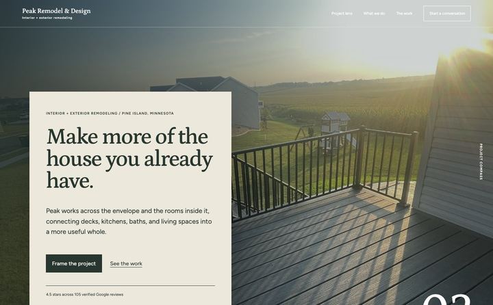 Peak Remodel & Design Solutions LLC homepage concept