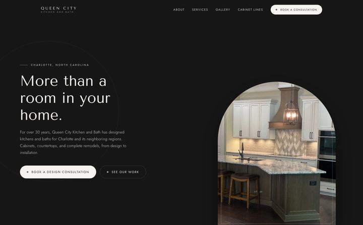 Queen City Kitchen and Bath homepage concept