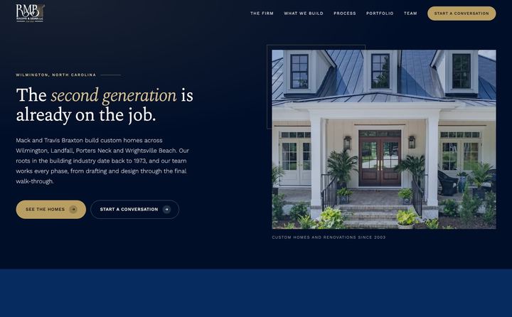 RMB Building and Design homepage concept