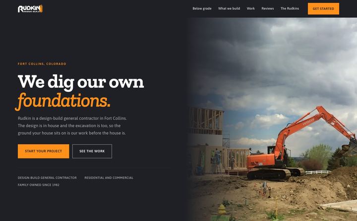 Rudkin Contracting homepage concept