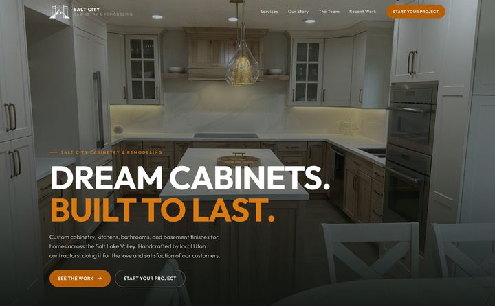 Salt City Cabinetry and Remodeling homepage concept