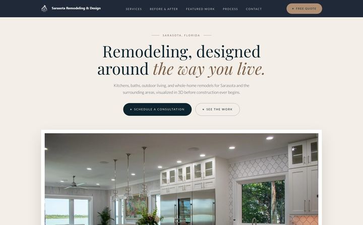 Sarasota Remodeling & Design LLC homepage concept