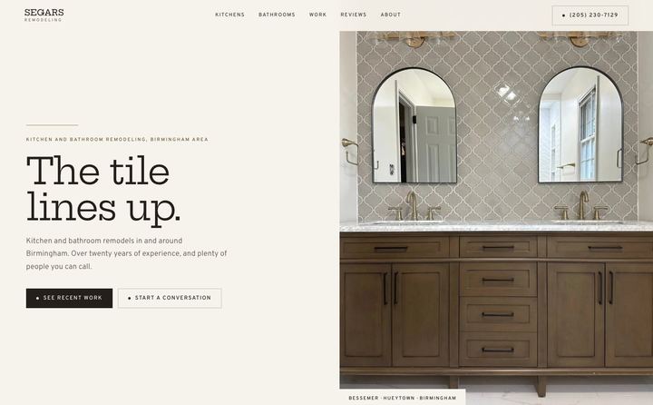 Segars Remodeling and Construction homepage concept