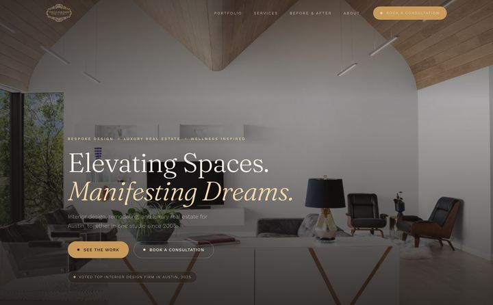 Spaces Designed homepage concept