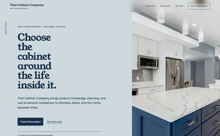 That Cabinet Company homepage concept