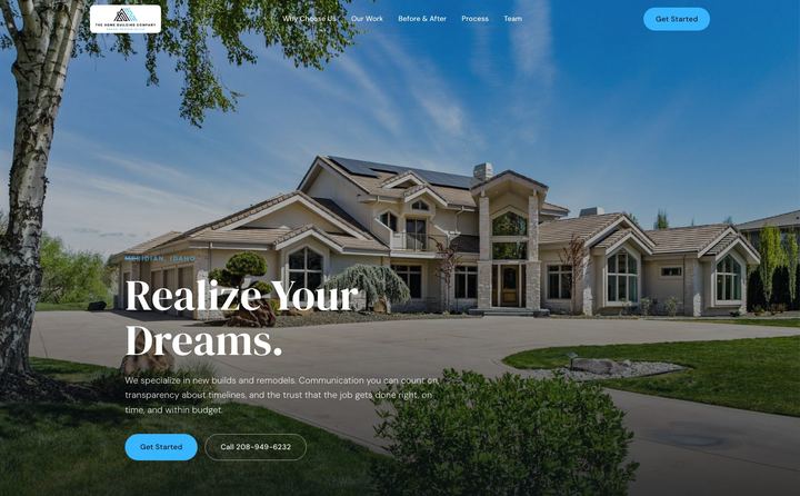 The Home Building Company homepage concept