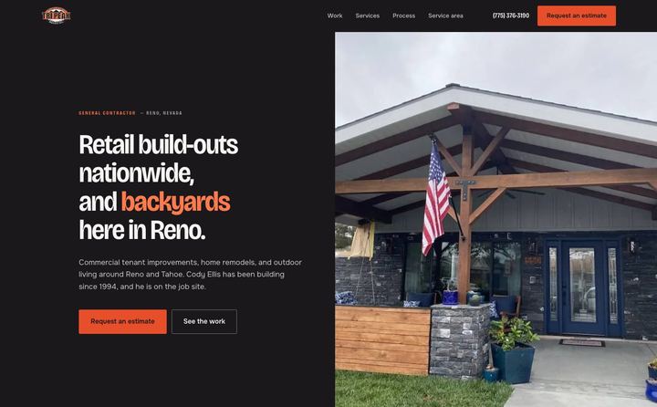 Tri Peak Construction & Design homepage concept
