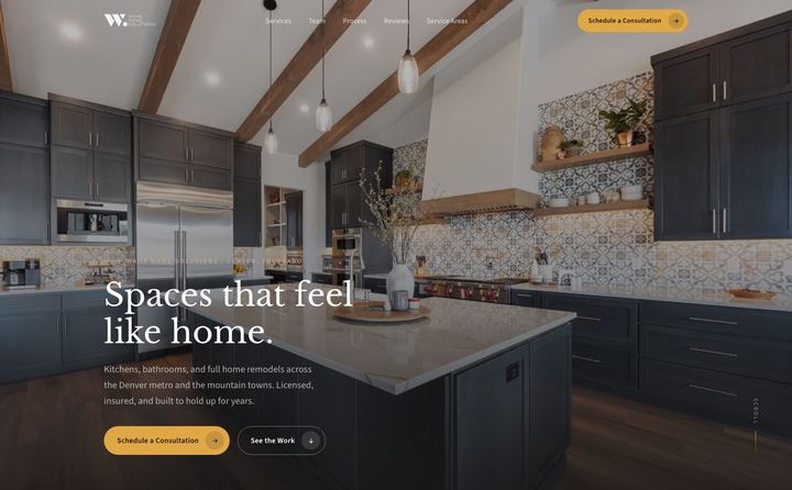 Wahr Home Solutions homepage concept